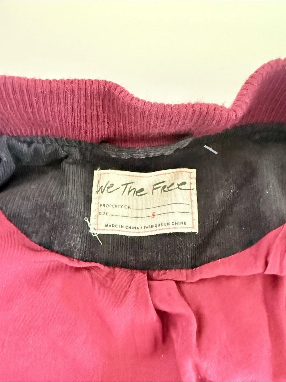 We The Free Black Bomber Jacket with Maroon Trim - Picture 4 of 6